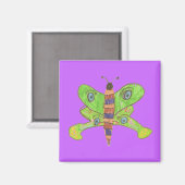 Karatekat-Grafikschmetterlingsmagnet Magnet (Vorderseite/Rückseite)