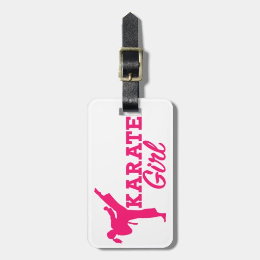 Karatemädchen Gepäckanhänger (Vorderseite vertikal)