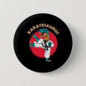 Karatesaurus Funny Karate Dinosaur Button (Vorderseite)