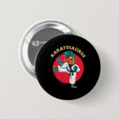 Karatesaurus Funny Karate Dinosaur Button (Vorne & Hinten)