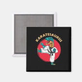 Karatesaurus Funny Karate Dinosaur Magnet (Vorderseite/Rückseite)