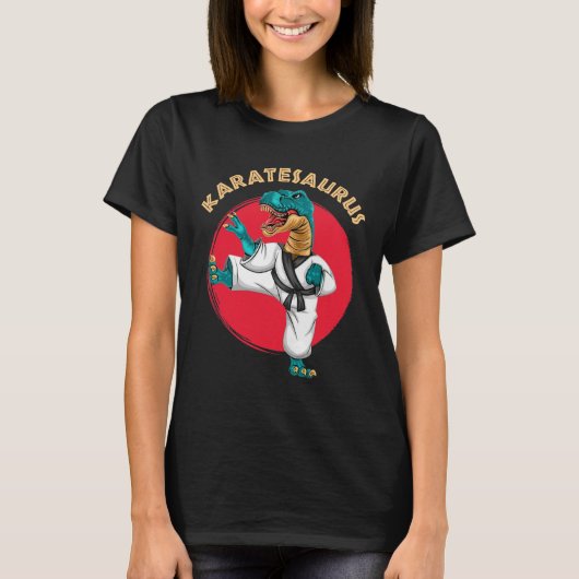 Karatesaurus Funny Karate Dinosaur  T-Shirt (Vorderseite)