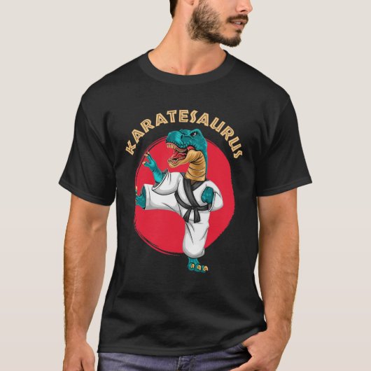 Karatesaurus Funny Karate Dinosaur T-Shirt (Vorderseite)