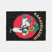 Karatesaurus Lustiger Karate Dinosaur  Fleecedecke (Vorderseite (Horizontal))