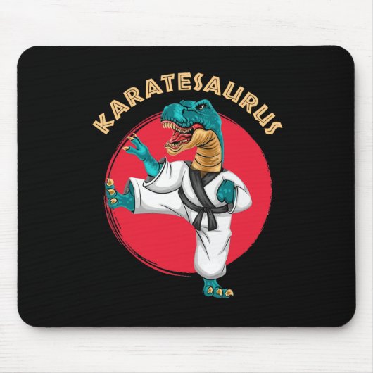 Karatesaurus Lustiger Karate Dinosaur  Mousepad (Vorne)