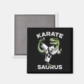 Karatesaurus T-rex Karate Dino Funny Dinosaur Mart Magnet (Vorderseite/Rückseite)