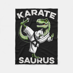 Karatesaurus T-Rex Karate Dino Lustiger Dinosaurie Fleecedecke
