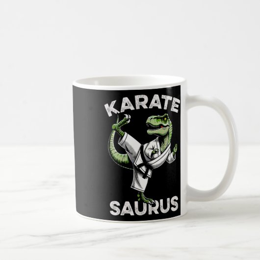 Karatesaurus T-Rex Karate Dino Lustiger Dinosaurie Kaffeetasse (Rechts)