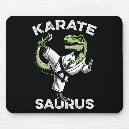 Karatesaurus T-Rex Karate Dino Lustiger Dinosaurie Mousepad (Vorne)