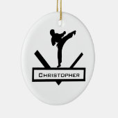 Karatetrittpersonalisierte Namensverzierung Keramikornament (Rechts)