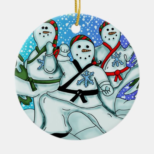 Karatschmuck Snowmen Keramikornament (Vorne)