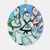 Karatschmuck Snowmen Keramikornament (Links)
