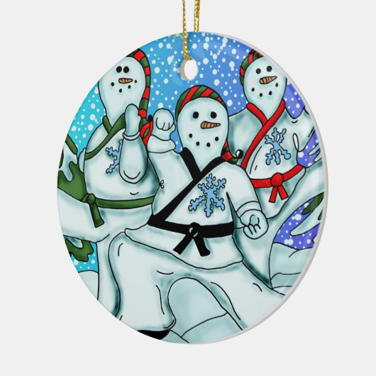 Karatschmuck Snowmen Keramikornament (Links)
