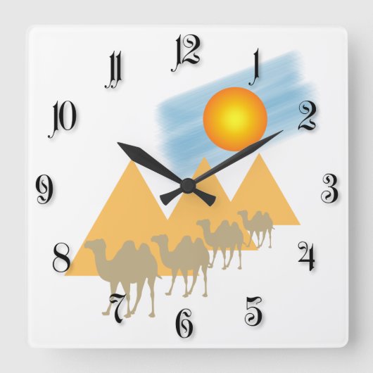 Karawane Quadratische Wanduhr (Vorderseite)