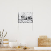 Karawanen überqueren den Ural auf dem Weg Poster (Küche)