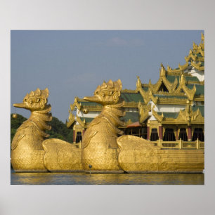 Karaweik Hall ist ein Wahrzeichen von Yangon, befi Poster