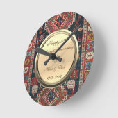 Karbistan Carpet Diamond 50 th Wedding Anniversary Runde Wanduhr (Winkel)