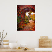 KARCHENBRICK-EINGANG, FALL FOLIAGE, GARTEN ÜBER POSTER (Küche)