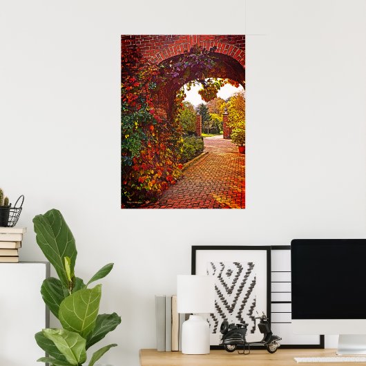 KARCHENBRICK-EINGANG, FALL FOLIAGE, GARTEN ÜBER POSTER (Heimbüro)