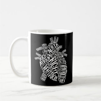 Kardiale anatomische Typografie Herzkardiologie Kr Kaffeetasse