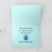 Kardiert frohe Feiertage klassische blaue Feiertagskarte (Innenseite)