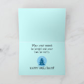 Kardiert frohe Feiertage klassische blaue Feiertagskarte (Innenseite)