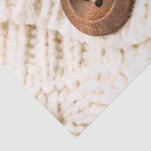 Kardigan Pullover Strick Knopf Braun Creme Seidenpapier (Ausschnitt)