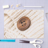 Kardigan Pullover Strick Knopf Braun Creme Seidenpapier (Handwerk)