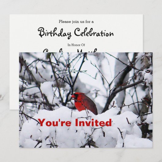 Kardinal 6216 Geburtstag Einladung (Vorne/Hinten)