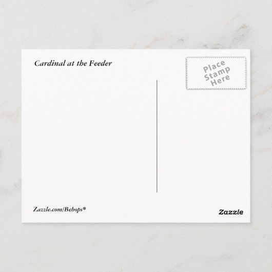Kardinal am Feeder Postkarte (Rückseite)