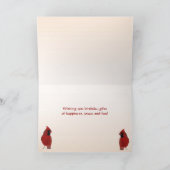 Kardinal am Geburtstag von Apple Blüten Karte (Innenseite)