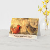 Kardinal am Tag der Herbstmütter Karte (Gelbe Blume)