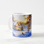 Kardinal an einem Schneetag Kaffeetasse (Vorderseite Links)