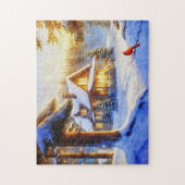 Kardinal an einem Schneetag Puzzle (Vertikal)