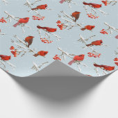 Kardinal an verschneiten Zweigen  Geschenkpapier (Ecke)