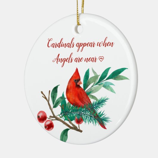 Kardinal Angels Erinnerung Personalisiertes Foto C Keramik Ornament (Links)