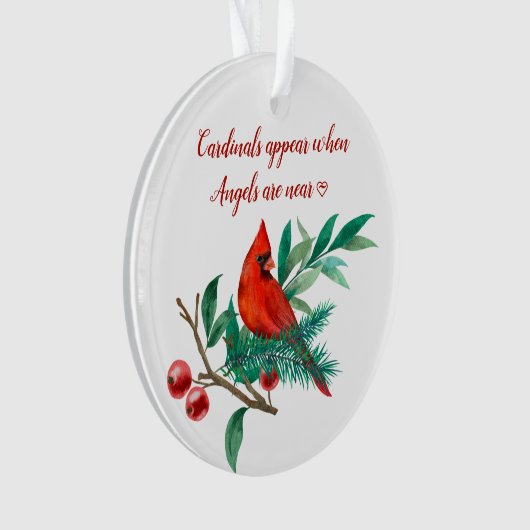 Kardinal Angels Erinnerung Personalisiertes Foto Ornament (Vorderseite)