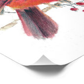 Kardinal Aquarell Foto drucken (Ecke)