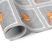 Kardinal auf Ast Gemälde - Originale Vogelkunst Geschenkpapier (Rolleneckpunkt)