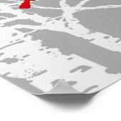 Kardinal auf dem Birkenarm. Poster. Poster (Ecke)