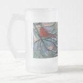 "Kardinal auf den Elchen" mattierte hohe Tasse (Links)