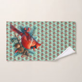 Kardinal auf der Kiefernabzweigung mit den Winterb Badhandtuch Set (Handtuch)