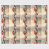 Kardinal auf einem Cholla Geschenkpapier (Flach)