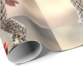 Kardinal auf einem Cholla Geschenkpapier (Rolleneckpunkt)