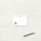 Kardinal auf einem Tannenzweig Post-it Klebezettel (Auf Schreibtisch)