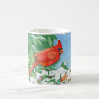 Kardinal auf einem verschneiten Busch Kaffeetasse