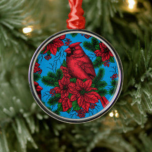 Kardinal auf einer Weihnachtsdekoration Ornament Aus Metall