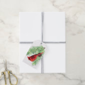 Kardinal auf Evergreen / Personalisierte Geschenkm Geschenkanhänger (Mit Garn)