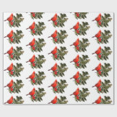Kardinal auf Holly 2 Wrapping Paper Geschenkpapier (Flach)