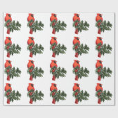 Kardinal auf Holly 2 Wrapping Paper Geschenkpapier (Flach)
